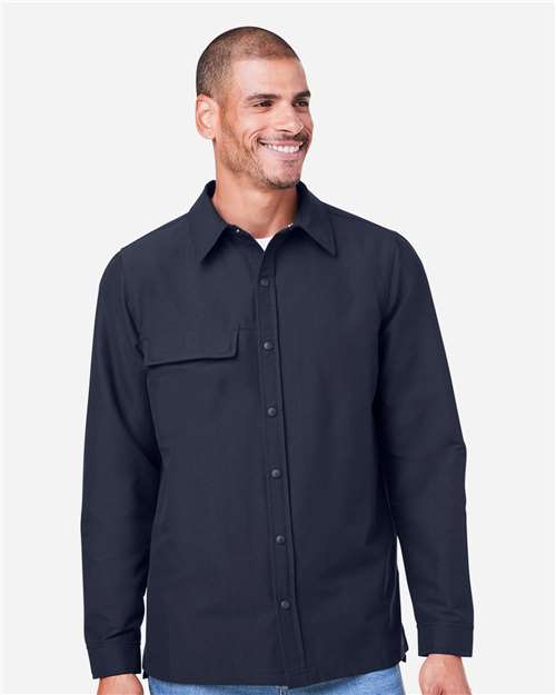 Harriton Unisex Flex Twill Overshirt Jacket - M72 Dark Navy