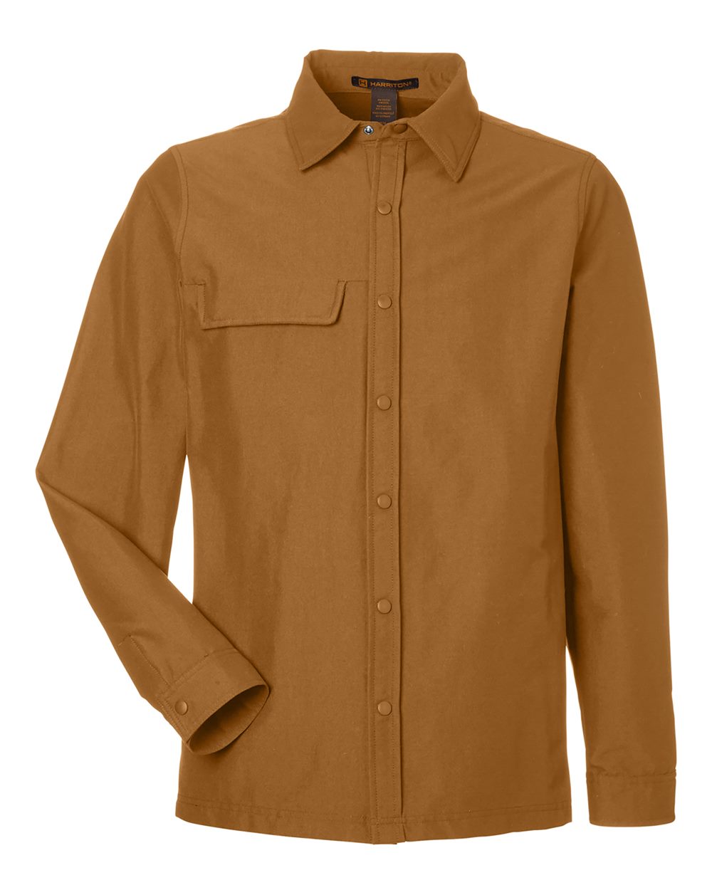 Harriton Unisex Flex Twill Overshirt Jacket - M72 Duck Brown