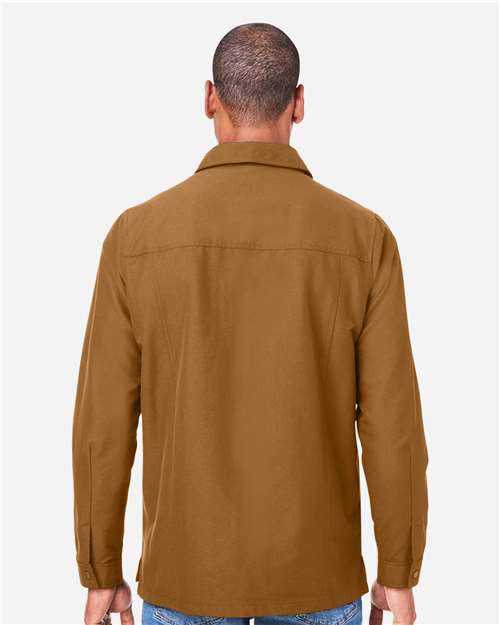 Harriton Unisex Flex Twill Overshirt Jacket - M72 Duck Brown