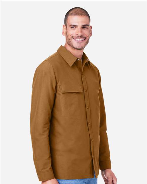 Harriton Unisex Flex Twill Overshirt Jacket - M72 Duck Brown