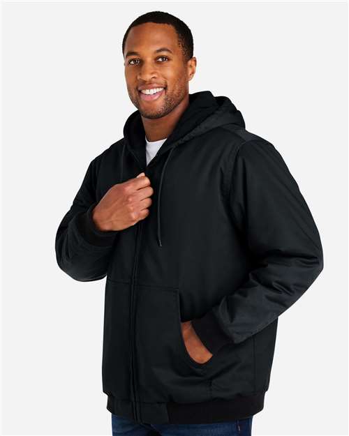 Harriton Unisex ClimaBloc® Heavyweight Hooded Full-Zip Jacket - M722 Black