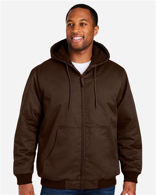 Harriton Unisex ClimaBloc® Heavyweight Hooded Full-Zip Jacket - M722 Dark Mocha