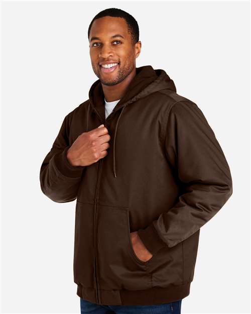 Harriton Unisex ClimaBloc® Heavyweight Hooded Full-Zip Jacket - M722 Dark Mocha