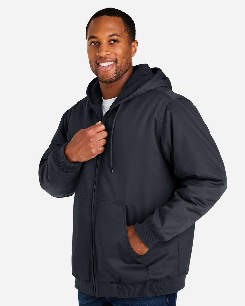 Harriton Unisex ClimaBloc® Heavyweight Hooded Full-Zip Jacket - M722 Dark Charcoal
