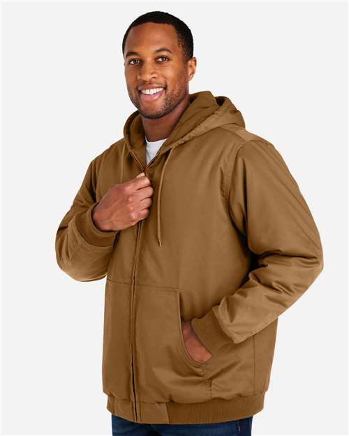 Harriton Unisex Tall ClimaBloc® Heavyweight Hooded Full-Zip Jacket - M722T Duck Brown