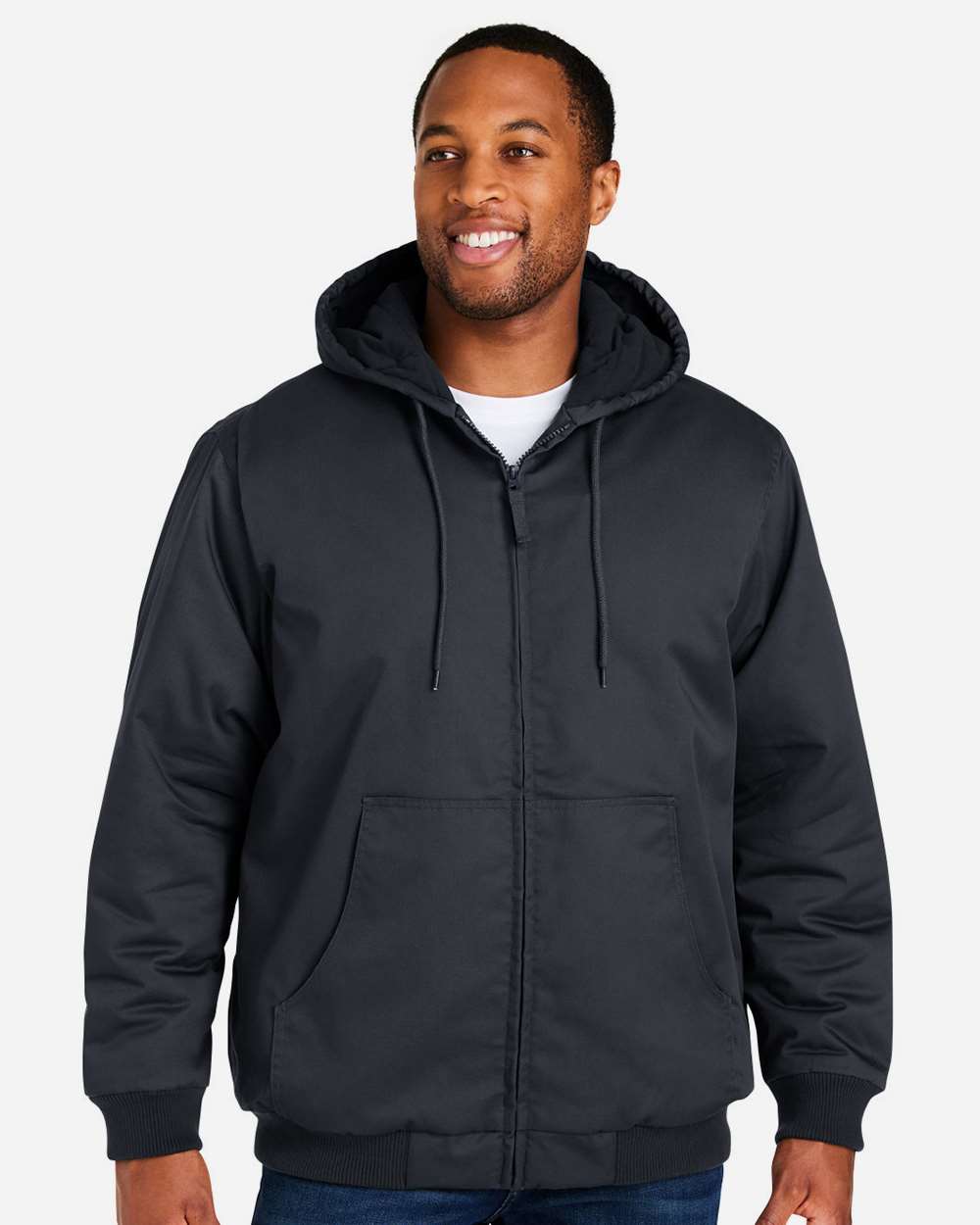 Harriton Unisex Tall ClimaBloc® Heavyweight Hooded Full-Zip Jacket - M722T Dark Charcoal