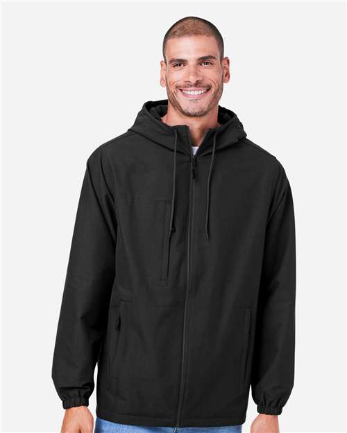 Harriton Unisex Flex Twill Hooded Jacket - M73 Black