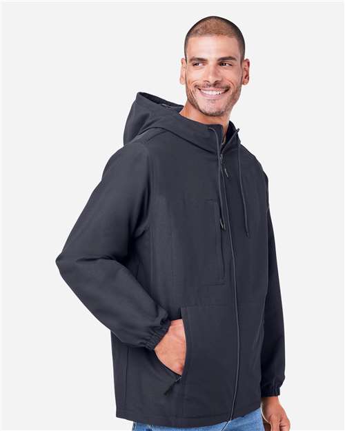 Harriton Unisex Flex Twill Hooded Jacket - M73 Dark Charcoal
