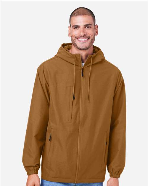 Harriton Unisex Flex Twill Hooded Jacket - M73 Duck Brown