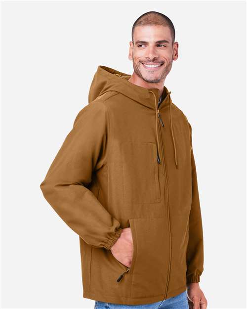 Harriton Unisex Flex Twill Hooded Jacket - M73 Duck Brown