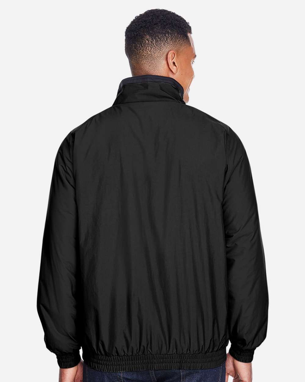 Harriton Unisex Fleece Lined Nylon Jacket - M740 Black- Black