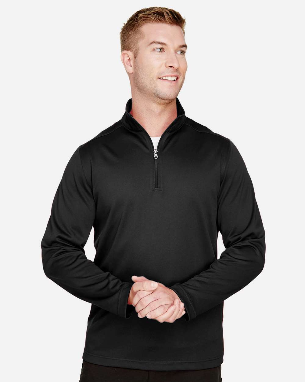 Harriton Men's Advantage Snag Protection Plus Quarter-Zip Pullover - M748 Black