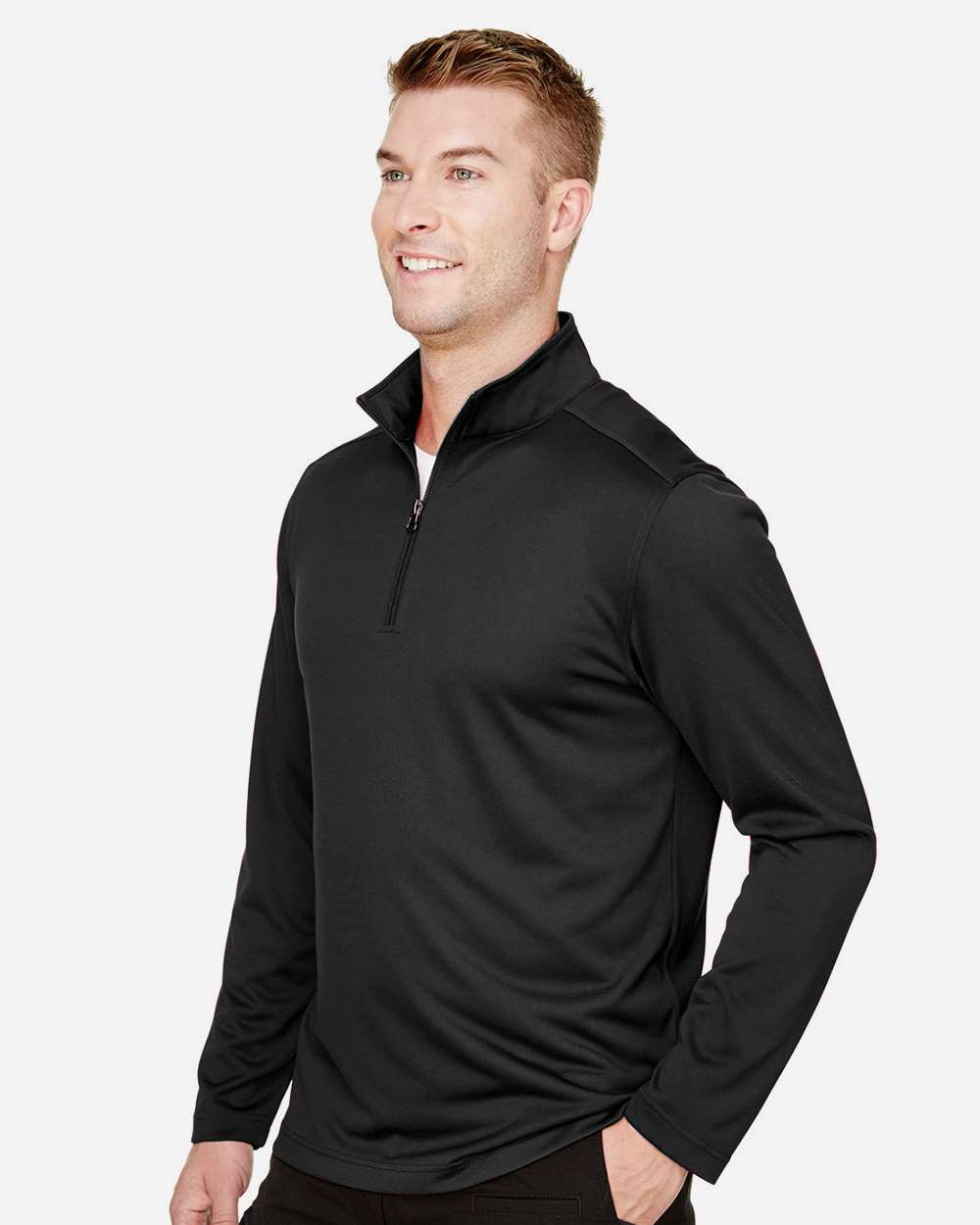 Harriton Men's Advantage Snag Protection Plus Quarter-Zip Pullover - M748 Black