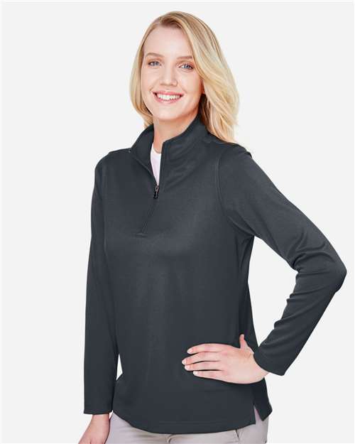 Harriton Women's Advantage Snag Protection Plus Quarter-Zip Pullover - M748W Dark Charcoal