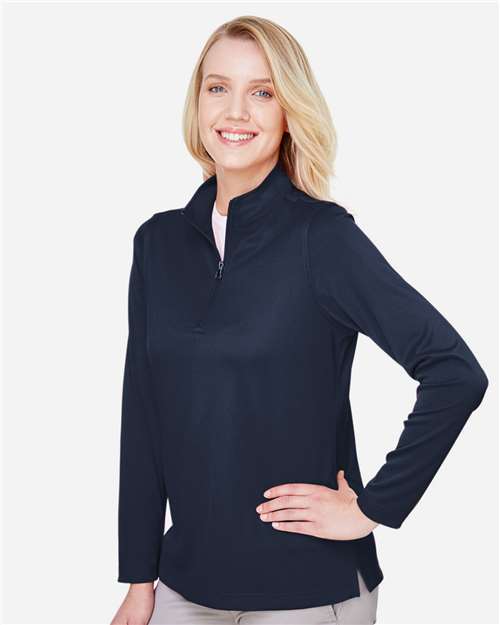 Harriton Women's Advantage Snag Protection Plus Quarter-Zip Pullover - M748W Dark Navy