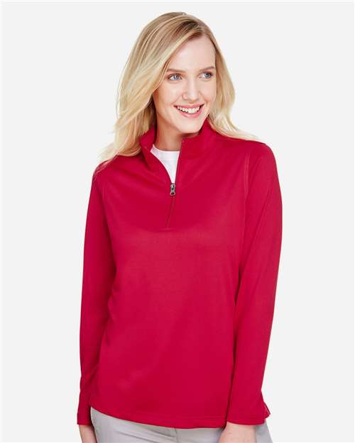 Harriton Women's Advantage Snag Protection Plus Quarter-Zip Pullover - M748W Red