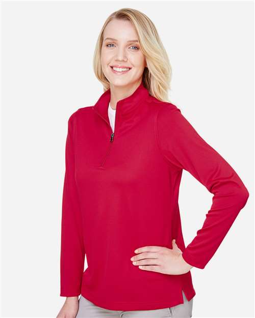 Harriton Women's Advantage Snag Protection Plus Quarter-Zip Pullover - M748W Red