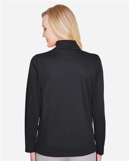 Harriton Women's Advantage Snag Protection Plus Quarter-Zip Pullover - M748W Black