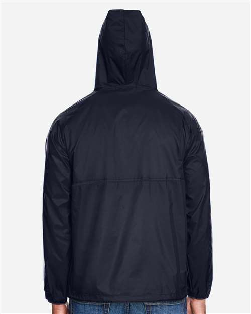 Harriton Unisex Packable Hooded Nylon Jacket - M750 Navy