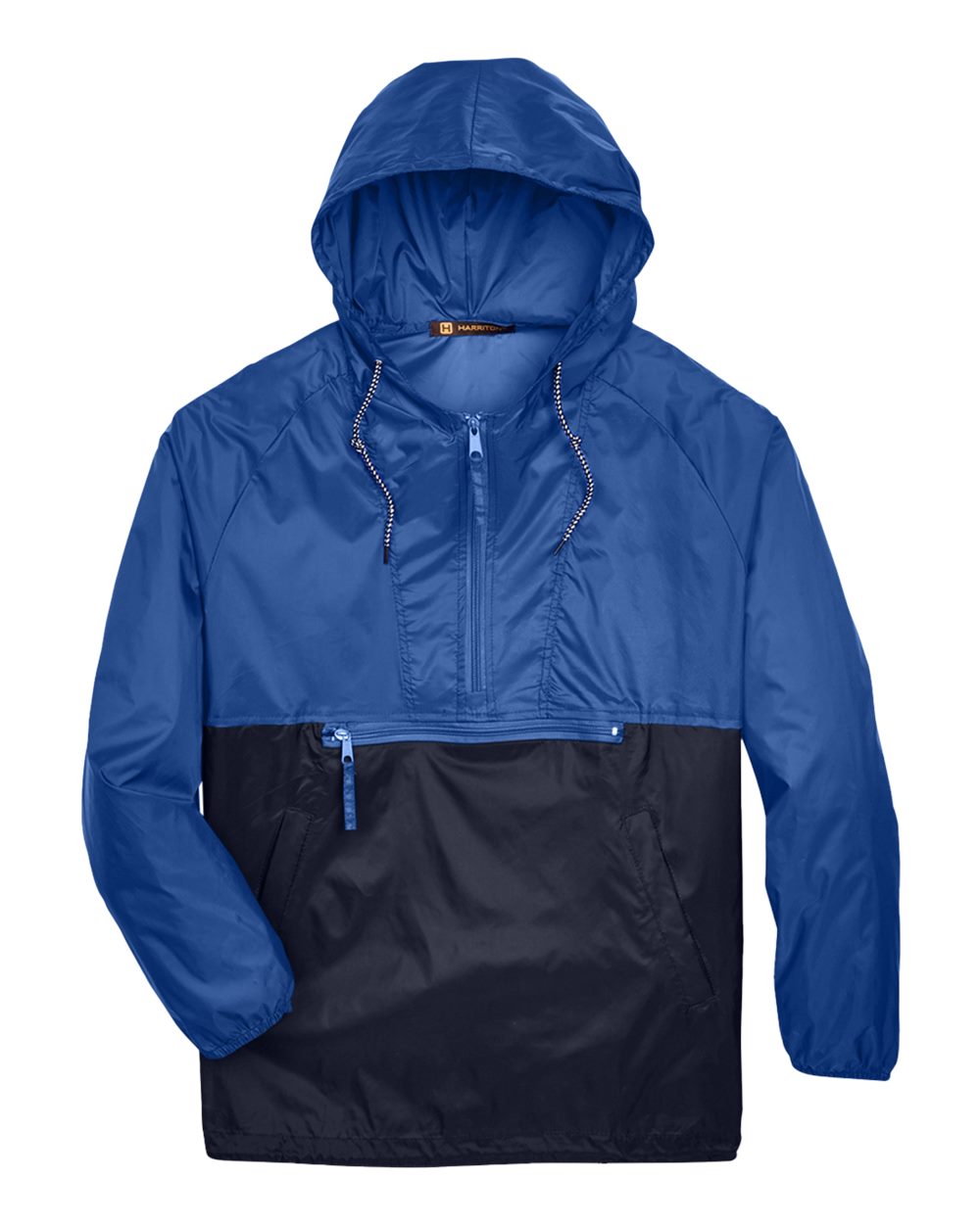 Harriton Unisex Packable Hooded Nylon Jacket - M750 Royal- Navy