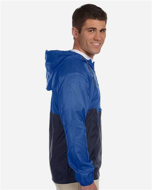 Harriton Unisex Packable Hooded Nylon Jacket - M750 Royal- Navy