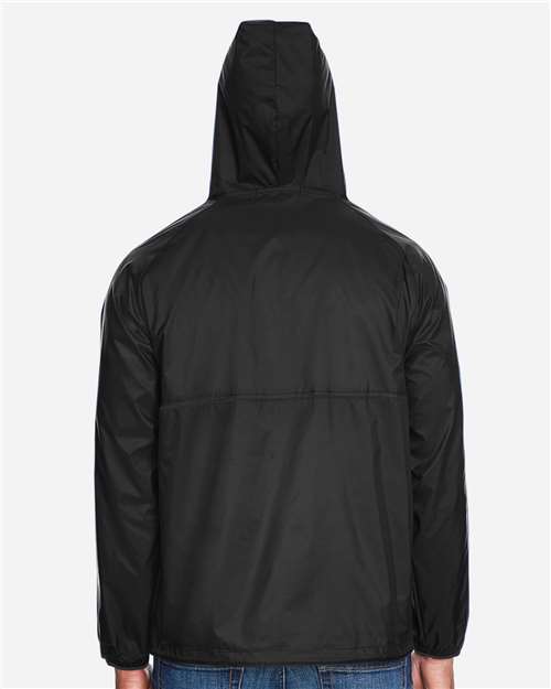 Harriton Unisex Packable Hooded Nylon Jacket - M750 Black
