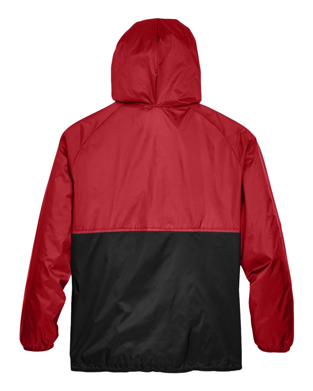 Harriton Unisex Packable Hooded Nylon Jacket - M750 Red- Black