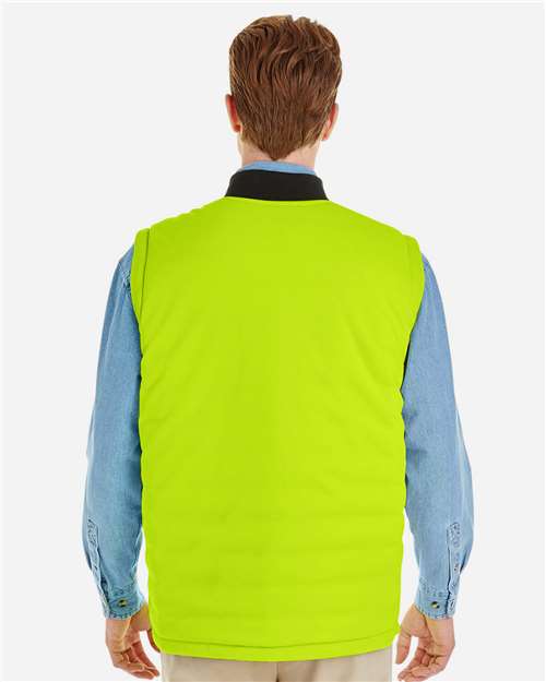 Harriton Unisex Dockside Interactive Reversible Freezer Vest - M776 Black- Safety Yellow