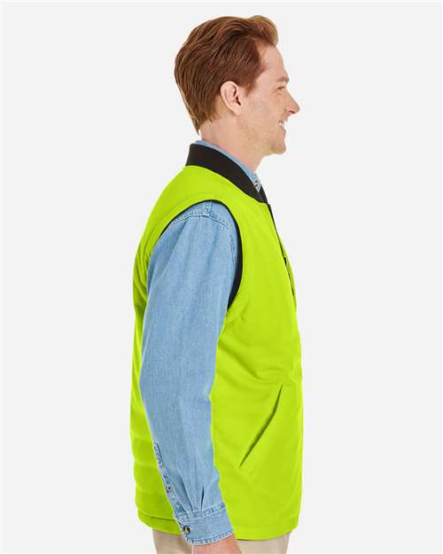 Harriton Unisex Dockside Interactive Reversible Freezer Vest - M776 Black- Safety Yellow