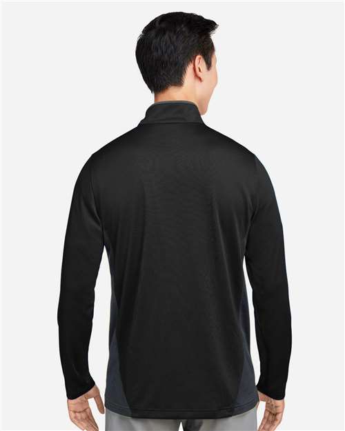 Harriton Men's Flash Snag Protection Plus IL Colorblock Quarter-Zip Pullover - M786 Black- Dark Charcoal
