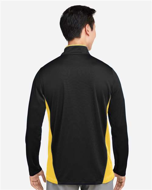Harriton Men's Flash Snag Protection Plus IL Colorblock Quarter-Zip Pullover - M786 Black- Sunray Yellow