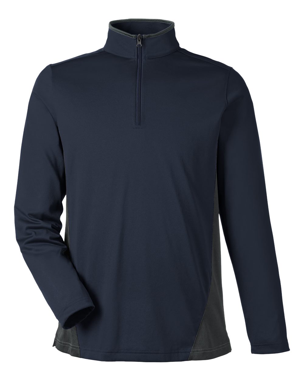 Harriton Men's Flash Snag Protection Plus IL Colorblock Quarter-Zip Pullover - M786 Dark Navy- Dark Charcoal