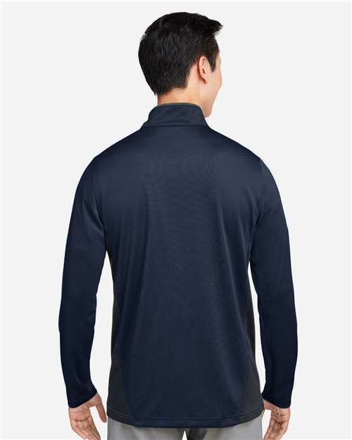 Harriton Men's Flash Snag Protection Plus IL Colorblock Quarter-Zip Pullover - M786 Dark Navy- Dark Charcoal