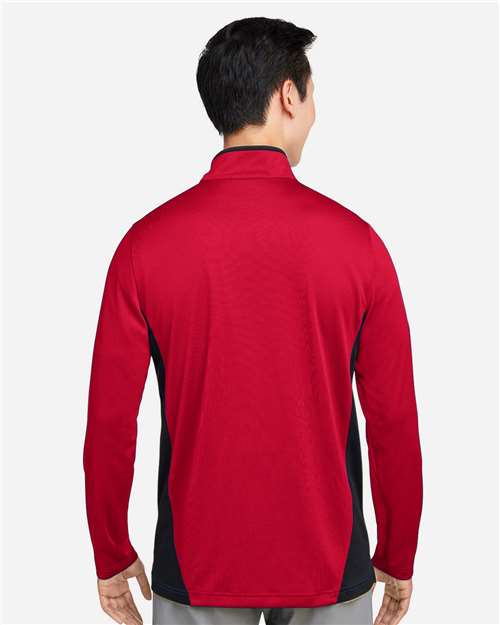 Harriton Men's Flash Snag Protection Plus IL Colorblock Quarter-Zip Pullover - M786 Red- Black