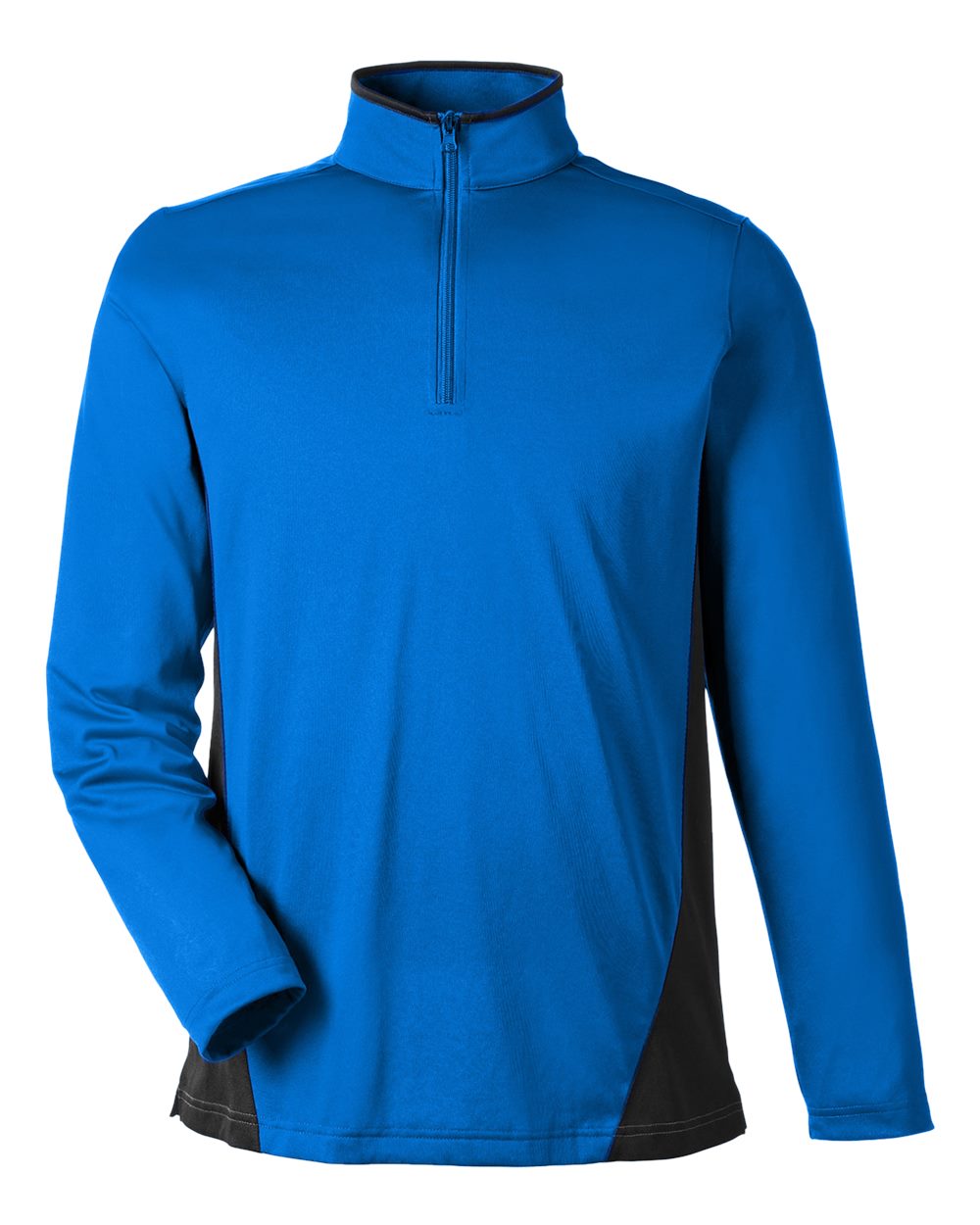 Harriton Men's Flash Snag Protection Plus IL Colorblock Quarter-Zip Pullover - M786 True Royal- Black
