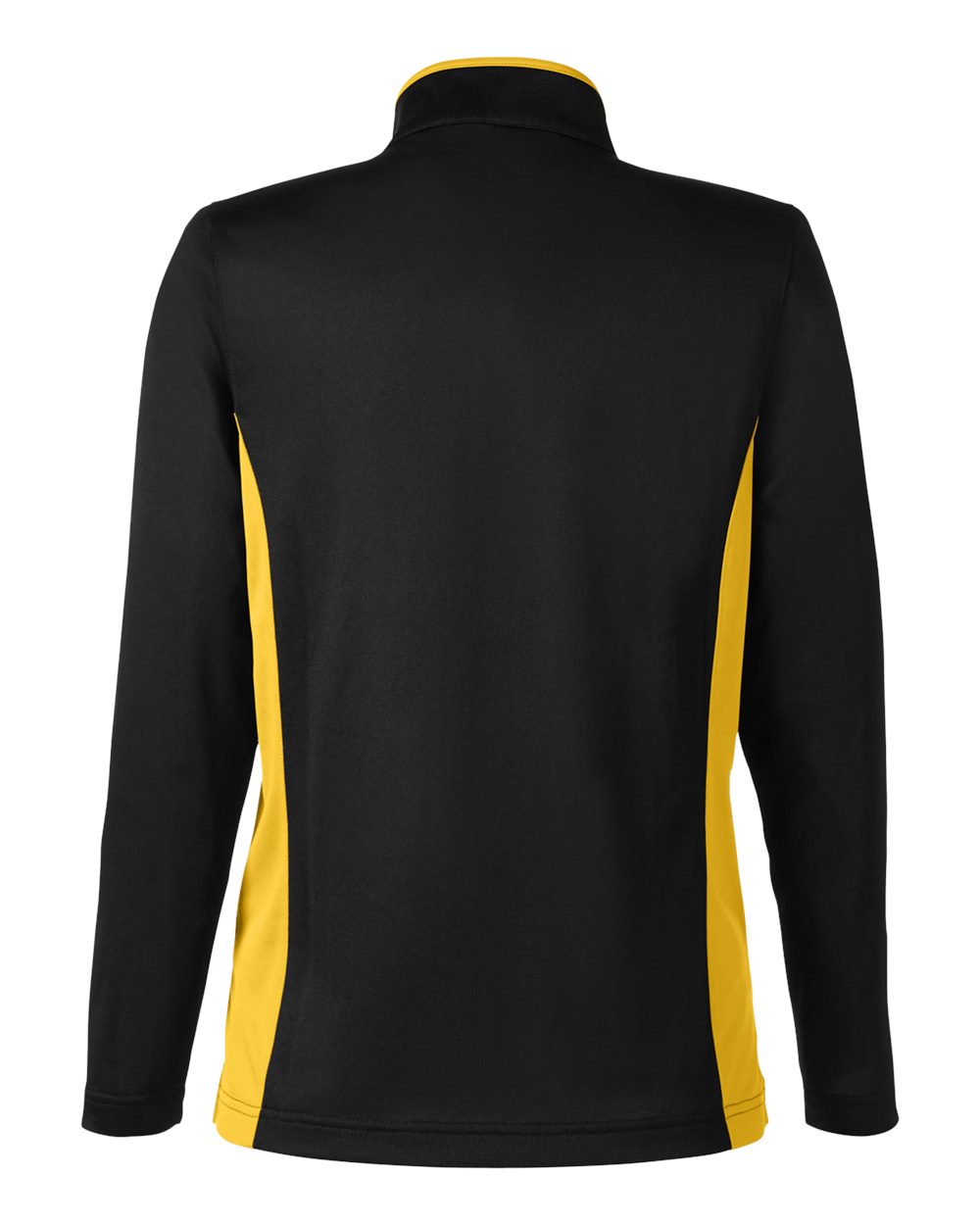 Harriton Women's Flash Snag Protection Plus IL Colorblock Quarter-Zip Pullover - M786W Black- Sunray Yellow