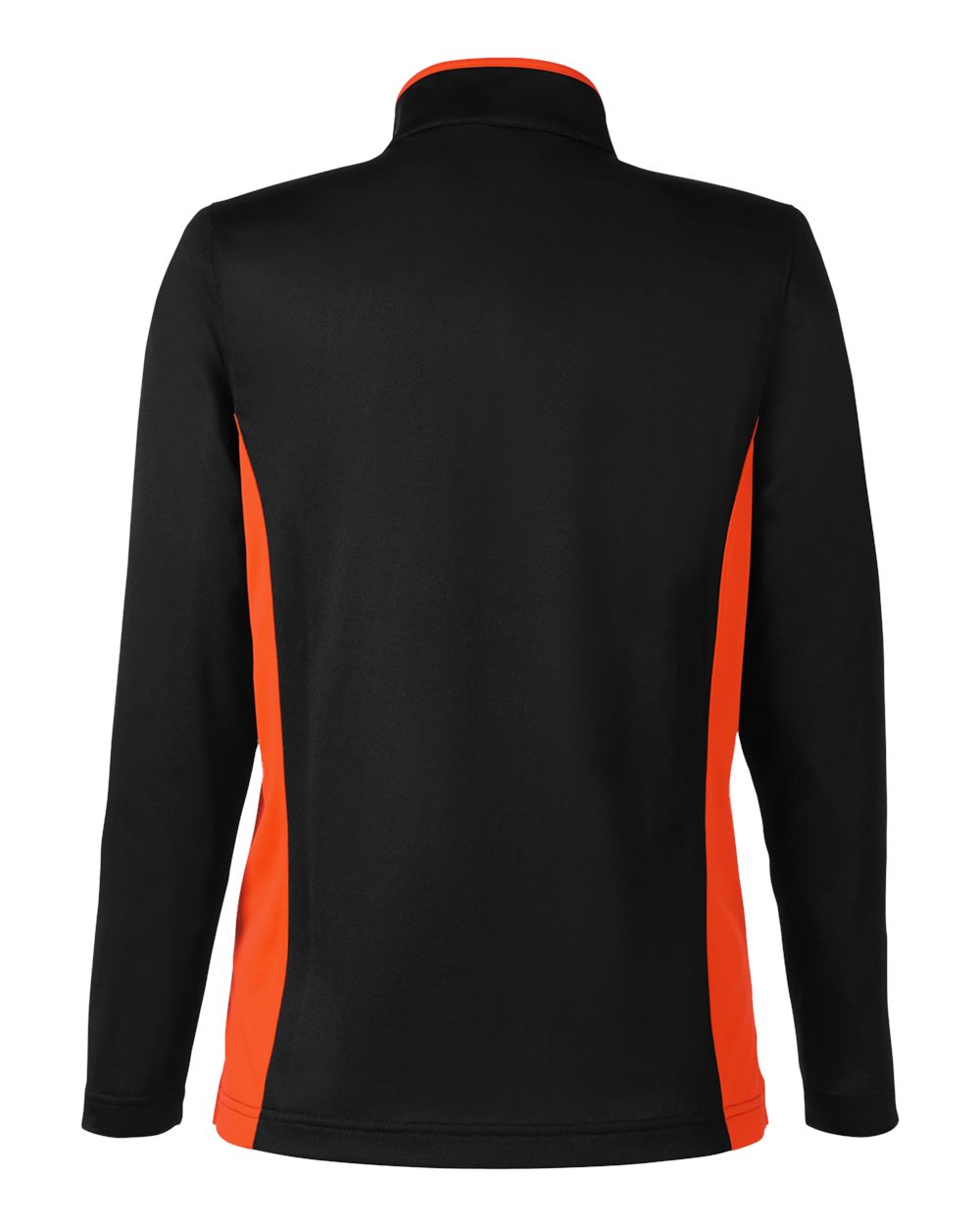 Harriton Women's Flash Snag Protection Plus IL Colorblock Quarter-Zip Pullover - M786W Black- Team Orange