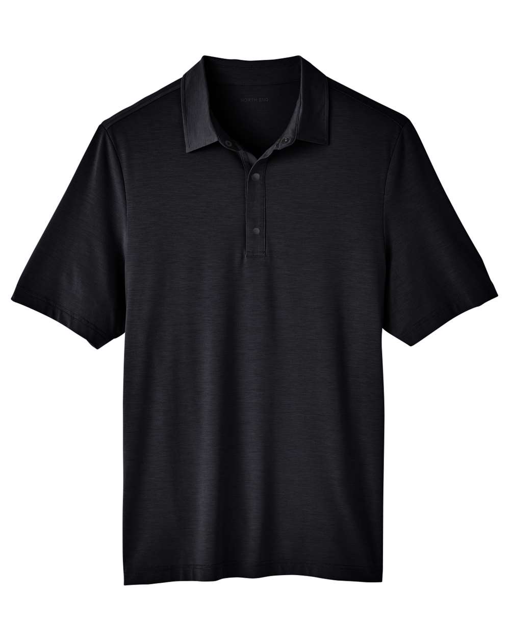 North End Men's JAQ Snap-Up Stretch Performance Polo - NE100 Black