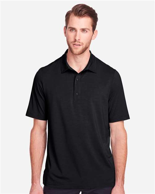 North End Men's JAQ Snap-Up Stretch Performance Polo - NE100 Black