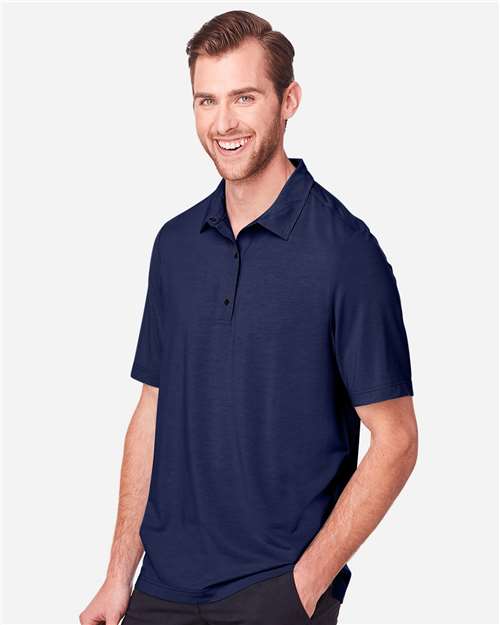 North End Men's JAQ Snap-Up Stretch Performance Polo - NE100 Classic Navy