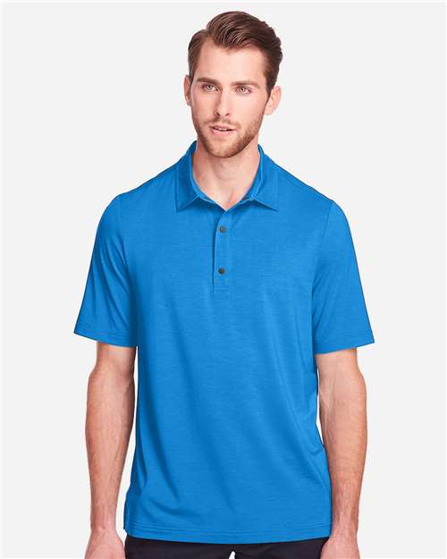 North End Men's JAQ Snap-Up Stretch Performance Polo - NE100 Light Nautical Blue