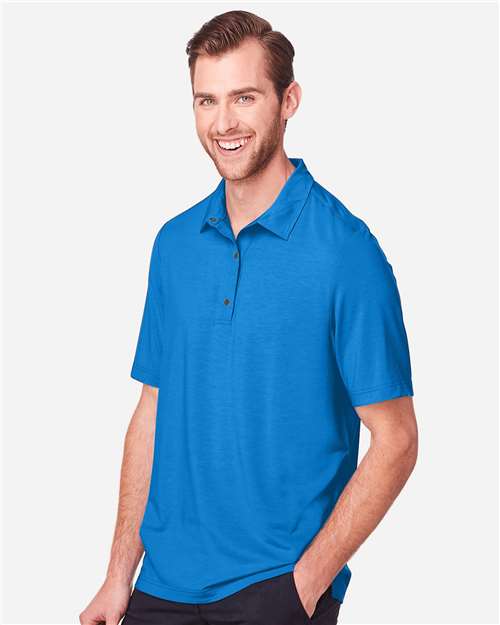 North End Men's JAQ Snap-Up Stretch Performance Polo - NE100 Light Nautical Blue