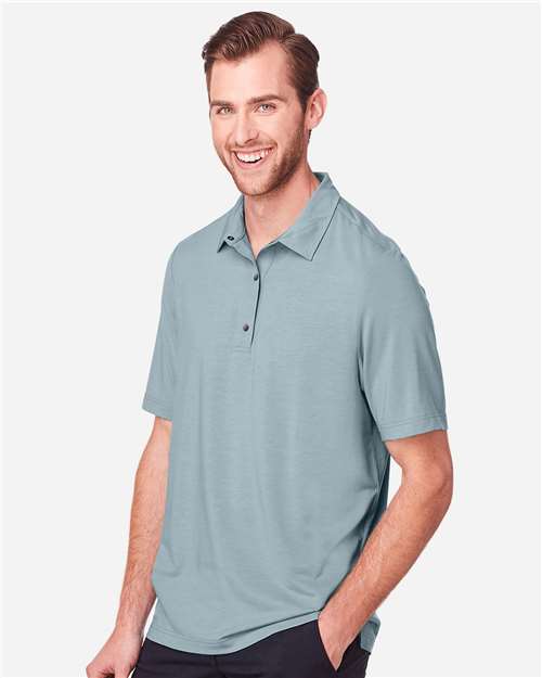 North End Men's JAQ Snap-Up Stretch Performance Polo - NE100 Opal Blue