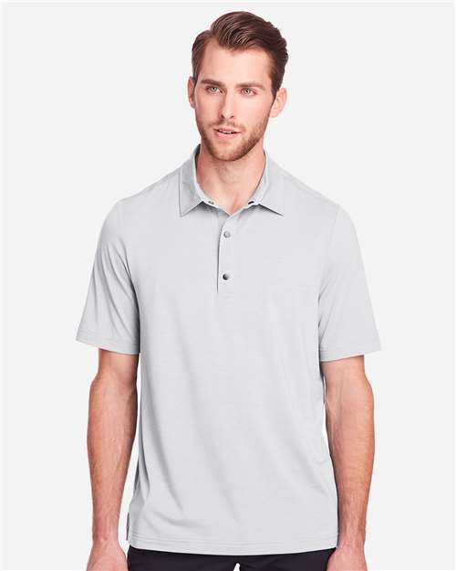 North End Men's JAQ Snap-Up Stretch Performance Polo - NE100 Platinum