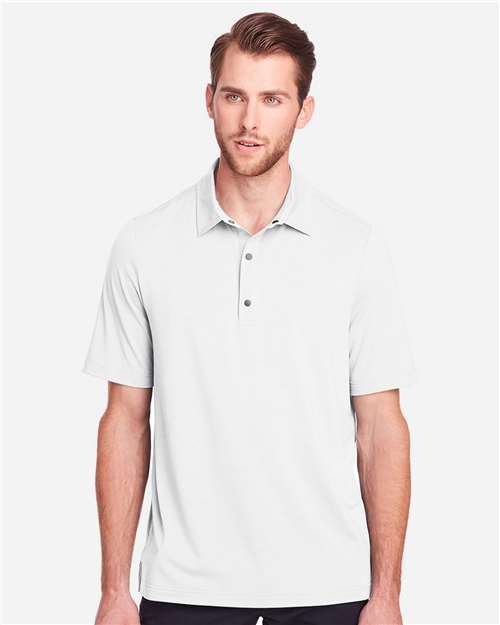 North End Men's JAQ Snap-Up Stretch Performance Polo - NE100 White