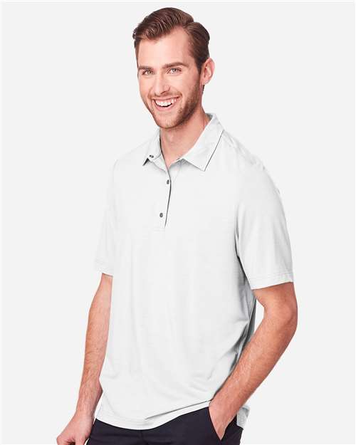 North End Men's JAQ Snap-Up Stretch Performance Polo - NE100 White