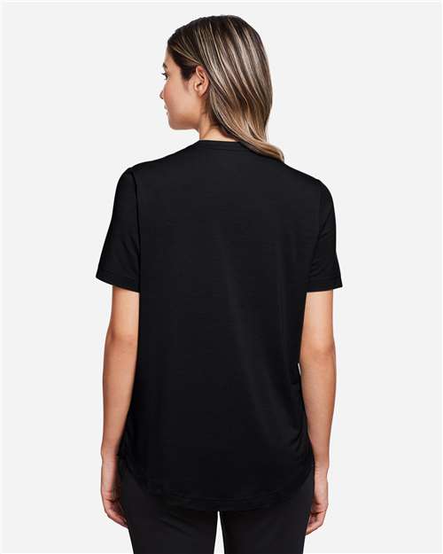 North End Women's JAQ Snap-Up Stretch Performance Polo - NE100W Black