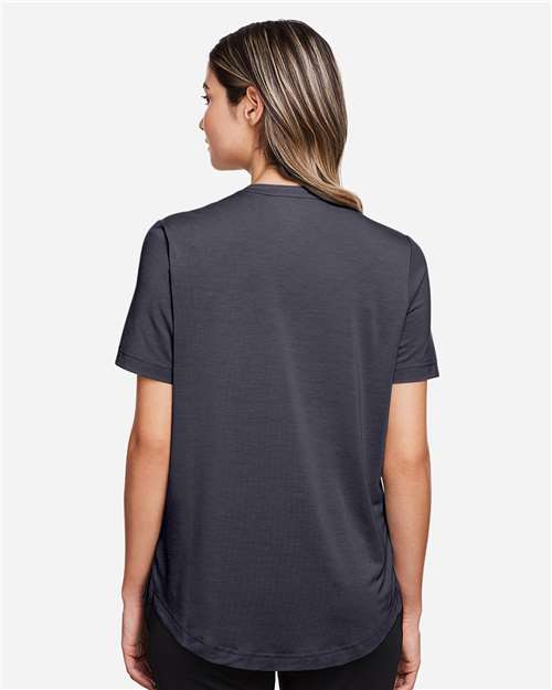 North End Women's JAQ Snap-Up Stretch Performance Polo - NE100W Carbon