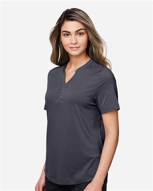North End Women's JAQ Snap-Up Stretch Performance Polo - NE100W Carbon