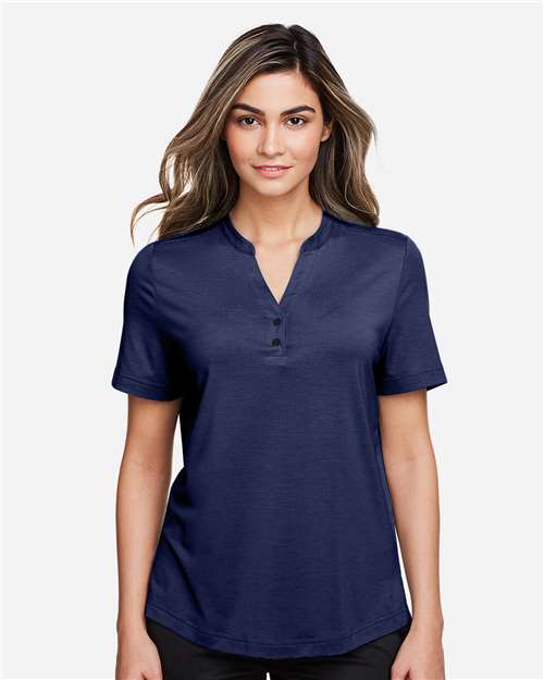 North End Women's JAQ Snap-Up Stretch Performance Polo - NE100W Classic Navy